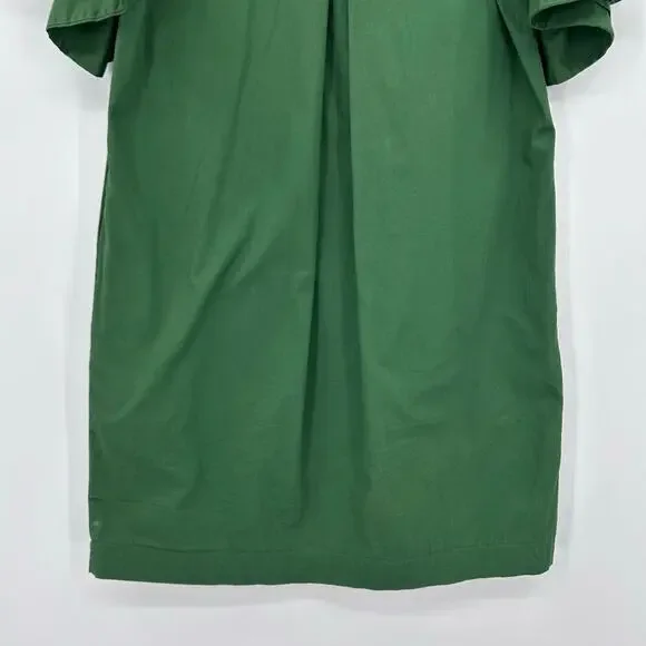 Maeve Anthropologie Green Flutter Sleeve Cotton Shift Dress Pockets Womens Sz XS - Picture 11 of 12